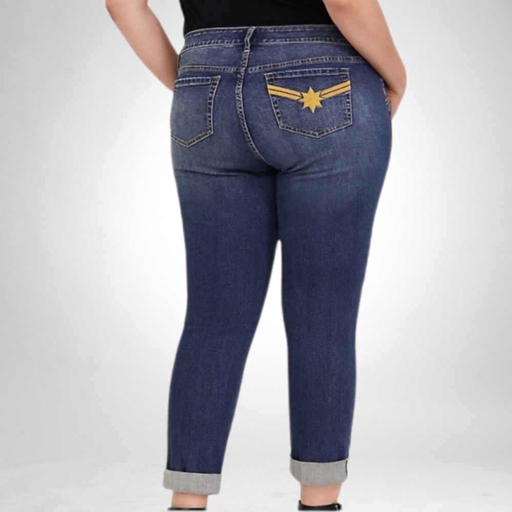 Captain Marvel Her Universe Patchwork Boyfriend J… - image 2